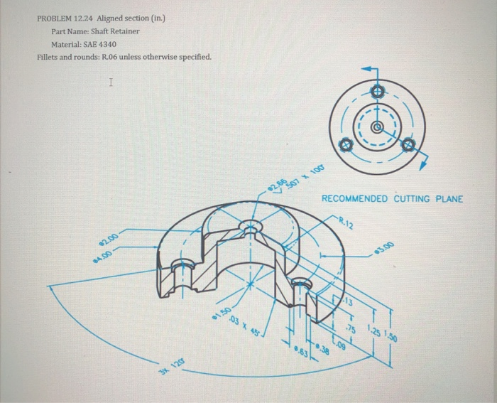 Complete the following section view drawings with | Chegg.com