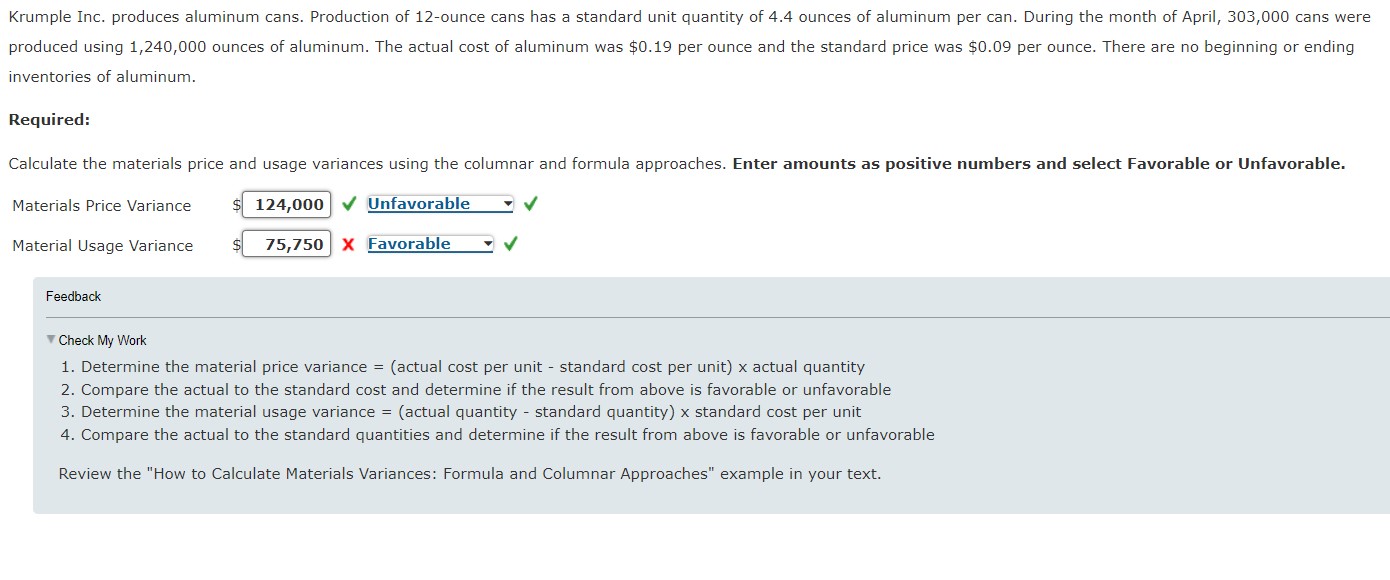 a new raw material is available that will decrease the... Solved Feedbackح Check My WorkDetermine the material price | Chegg.com