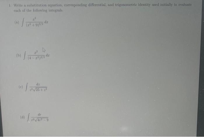 Solved 1. Write a substitution equation, corresponding | Chegg.com