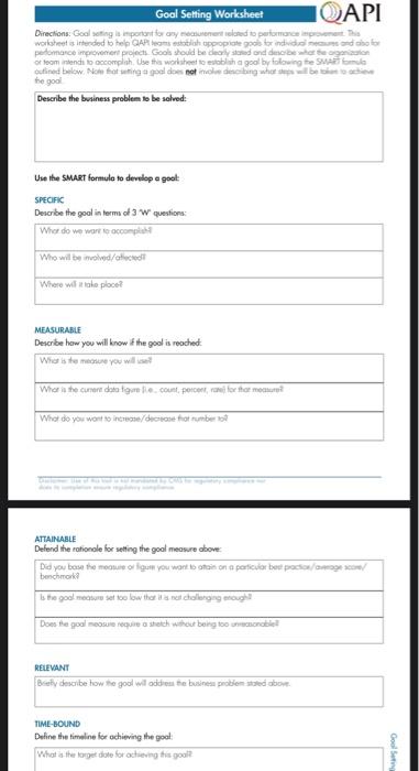 Goal Setting Worksheet ΩΑΡΙ Directions: Goal setting | Chegg.com