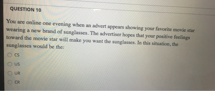 Solved QUESTION 10 You are online one evening when an advert | Chegg.com