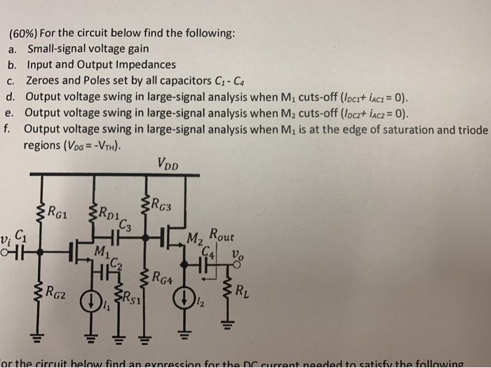 Solved (60%) For the circuit below find the following: a. | Chegg.com