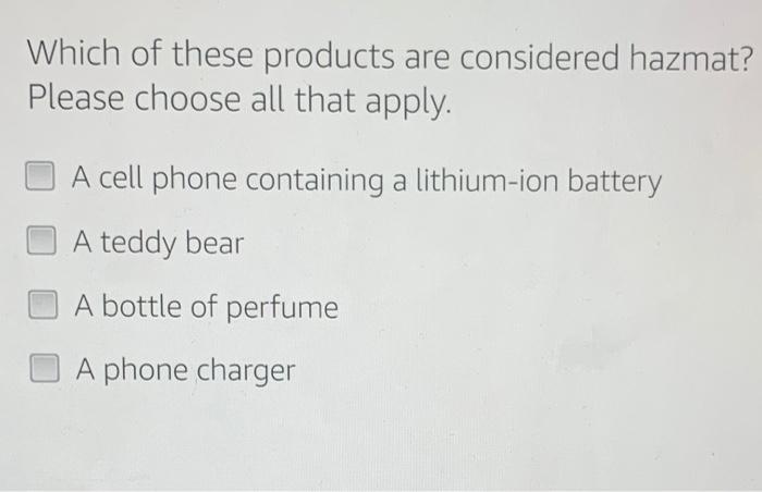 is a phone charger hazmat material