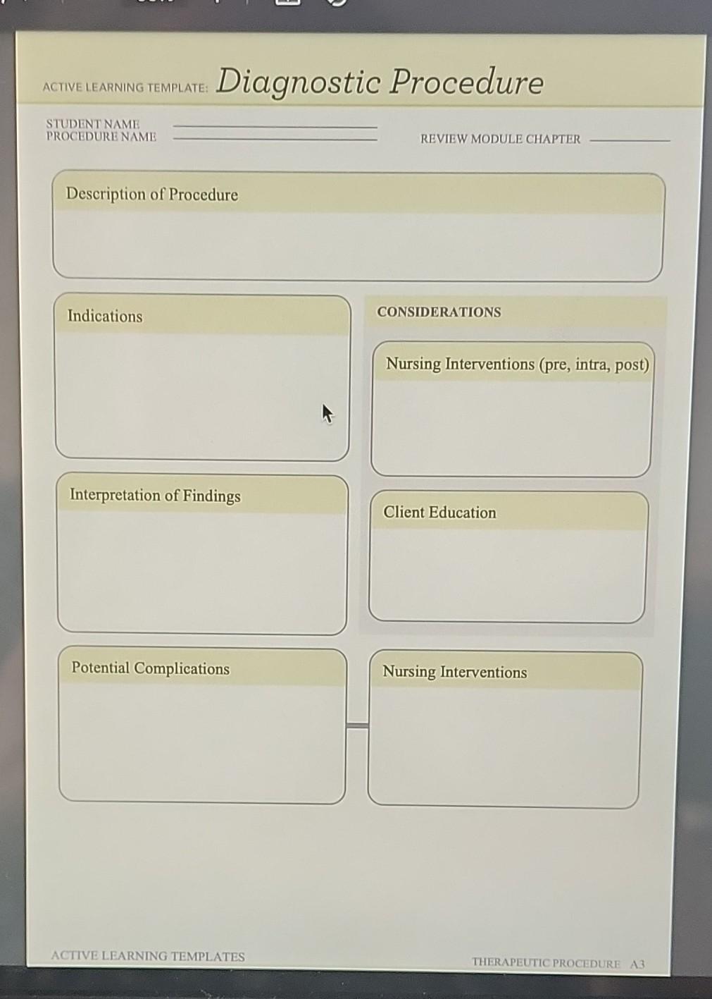 Solved Active Learning Template: Diagnostic Procedure | Chegg.com