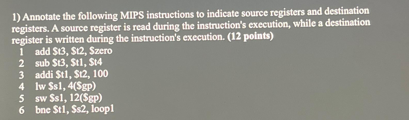 Solved Annotate The Following Mips Instructions To Indicate 4023