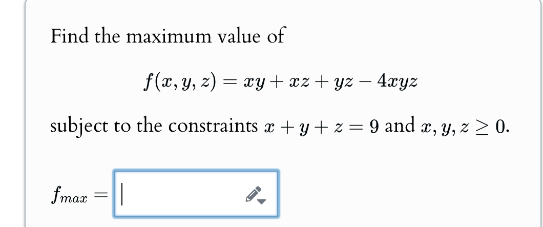 Solved Find the maximum value | Chegg.com