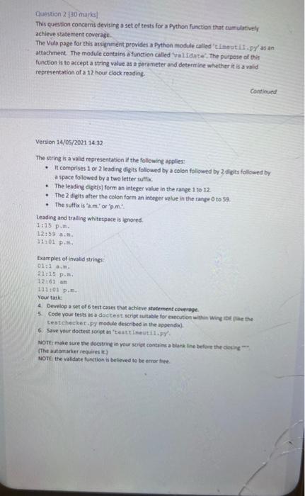 Solved Question 2 30 marks This question concerns devising a | Chegg.com