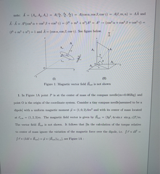 Solved Note A Az Ay A A 4 44 A Cosa Cos B Chegg Com