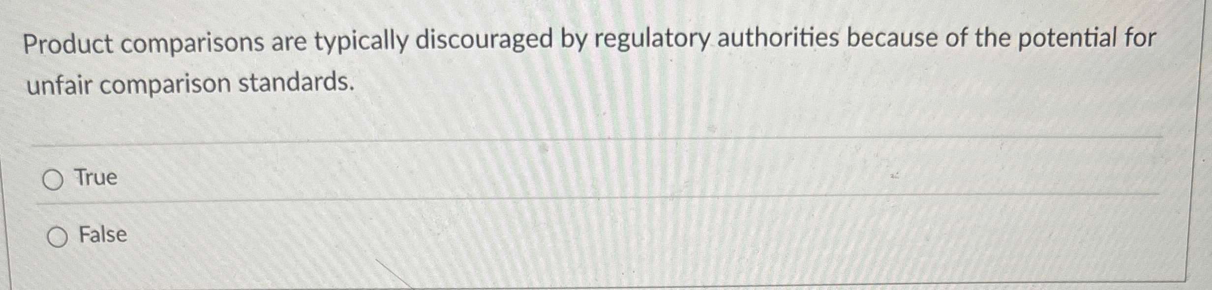 Solved Product comparisons are typically discouraged by | Chegg.com
