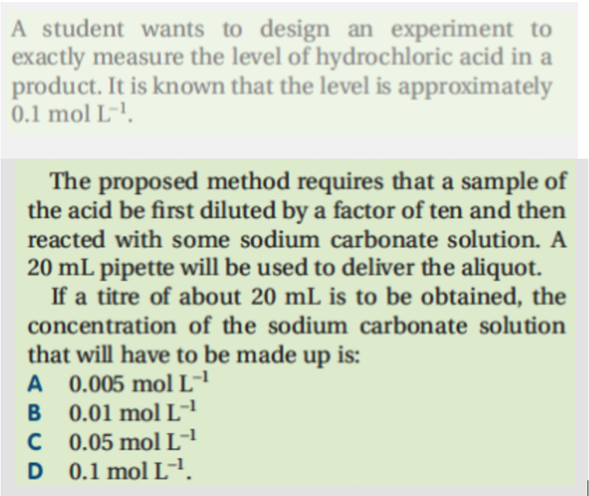 Solved A student wants to design an experiment toexactly | Chegg.com