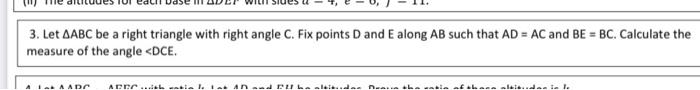 Solved 3. Let AABC be a right triangle with right angle C. | Chegg.com