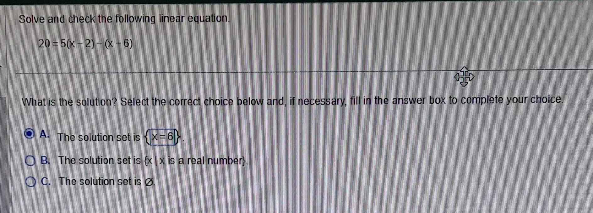 Solved Solve And Check The Following Linear Equation. | Chegg.com