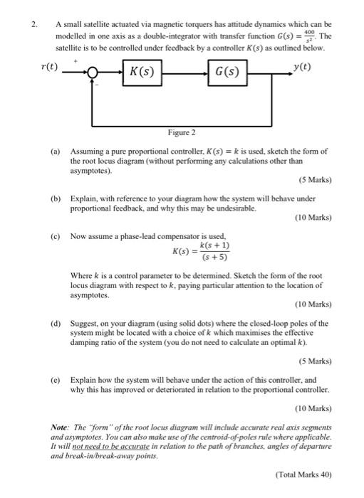 2. A small satellite actuated via torquers