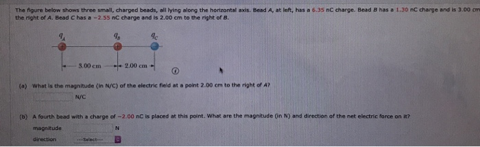 Solved The Figure Below Shows Three Small, Charged Beads, | Chegg.com