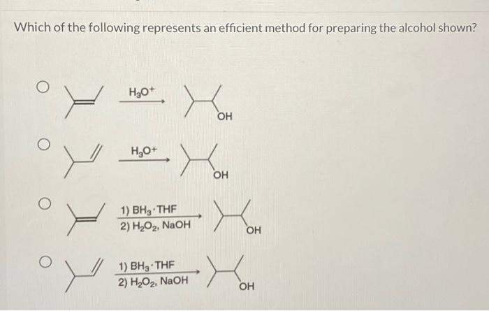 Solved Which of the following represents an efficient method | Chegg.com