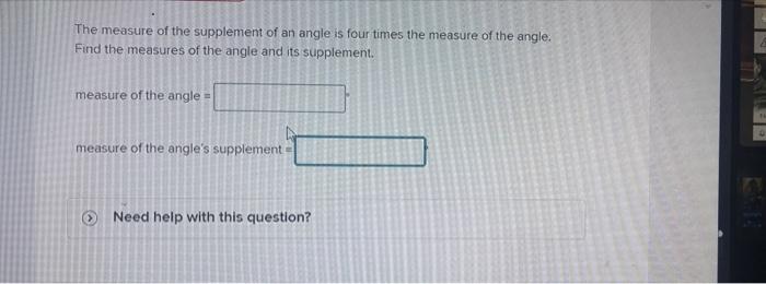 supplement of angle measure