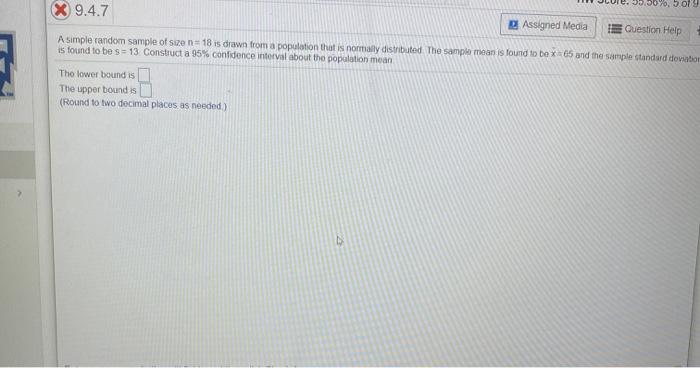 Solved 0070, 5 01 9 X 9.4.7 Assigned Media Question Help A | Chegg.com