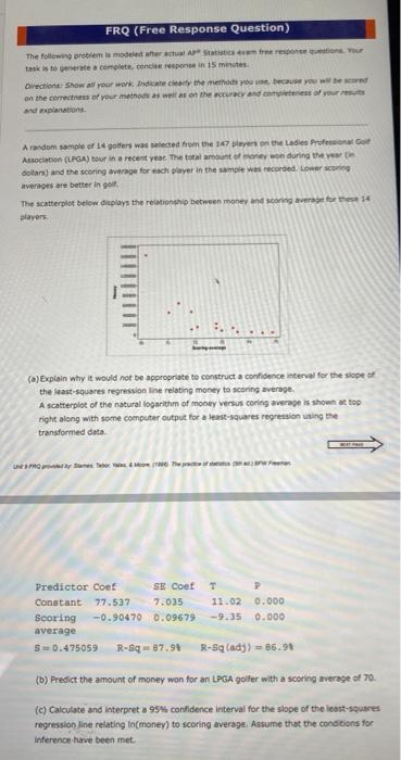 Solved FRQ (Free Response Question) The following problem is | Chegg.com