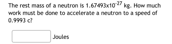 rest mass of neutron