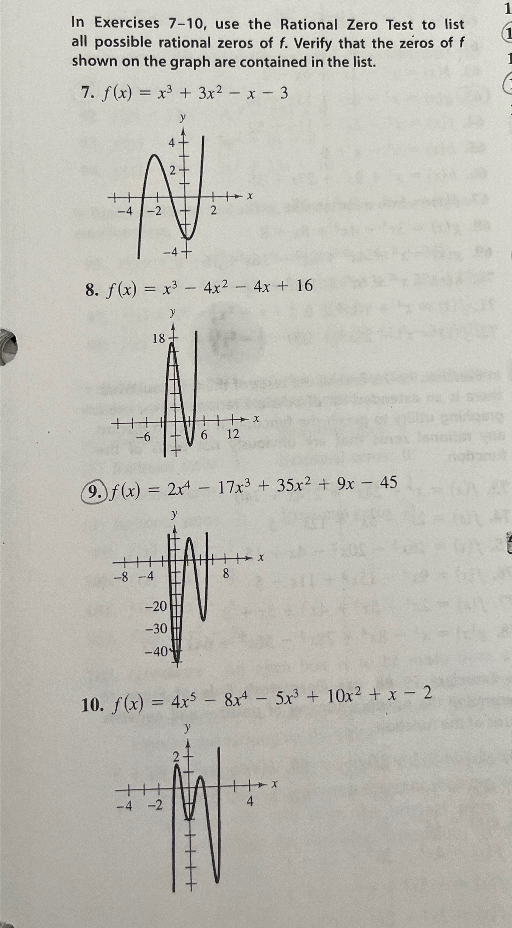 Solved In Exercises 7-10, ﻿use the Rational Zero Test to | Chegg.com