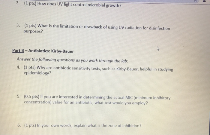 Solved 2. (1 pts) How does UV light control microbial | Chegg.com