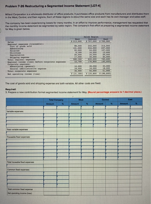 Restructuring Income Statement Solved Problem 7-26 Restructuring a Segmented Income | Chegg.com