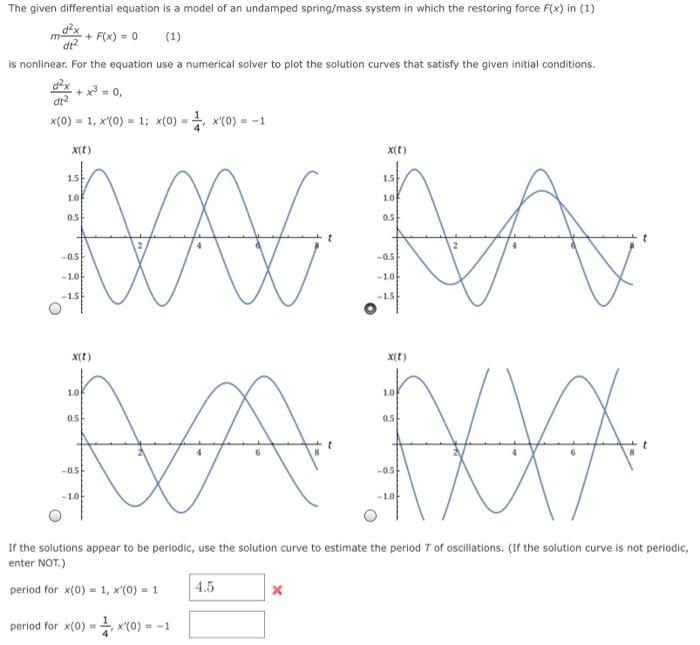 Solved The given differential equation is a model of an | Chegg.com