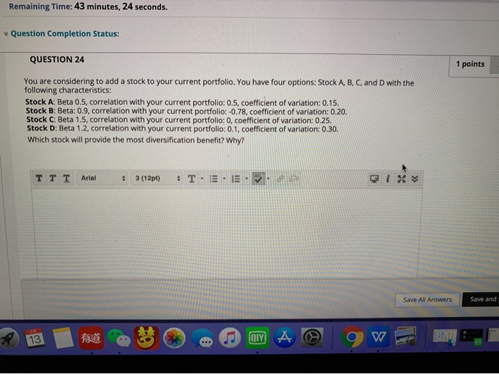 Solved Remaining Time: 43 minutes, 24 seconds. Question | Chegg.com
