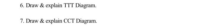 Solved 6. Draw \& explain TTT Diagram. 7. Draw \& explain | Chegg.com