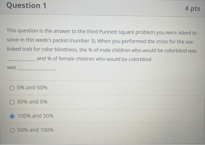 Solved This question is the answer to the third Punnett | Chegg.com
