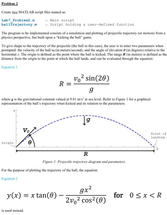 Solved Problem 2 Create two MATLAB script files named as: | Chegg.com