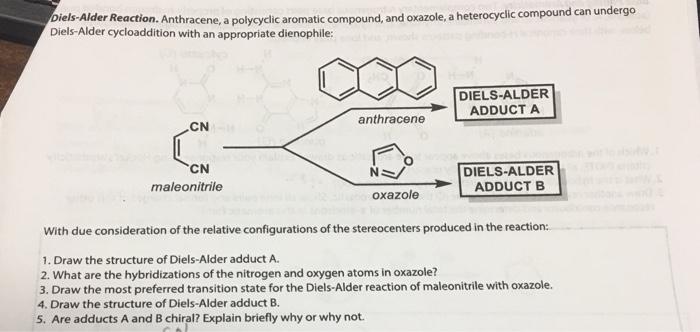 Solved Diels Alder Reaction Anthracene A Polycyclic