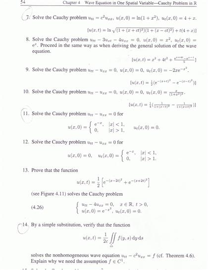 Solve The Cauchy Problem Uu C2uxx U X 0 In Chegg Com