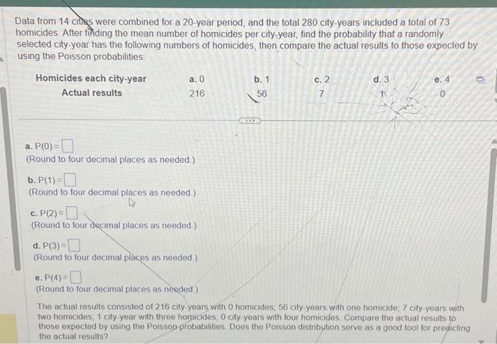 Solved Data from 14 citss were combined for a 20 -year | Chegg.com