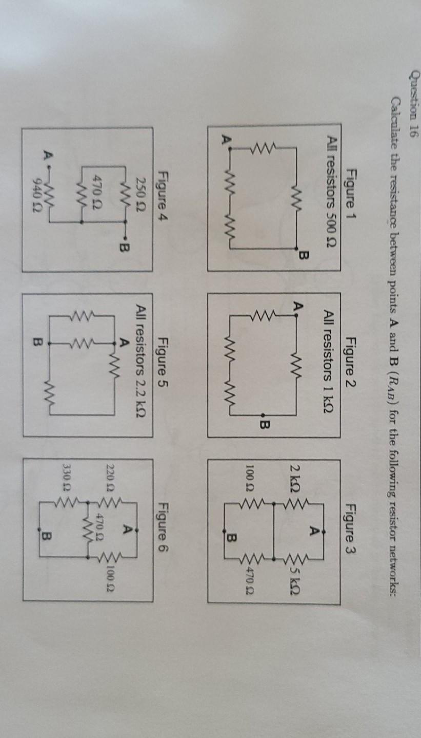 Solved Question 16 Calculate the resistance between points A | Chegg.com