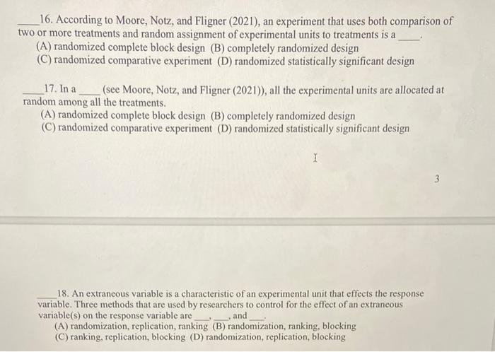 Solved 16 According To Moore Notz And Fligner 2021 An Chegg Com   Image