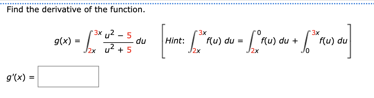 Solved Find the derivative of the | Chegg.com