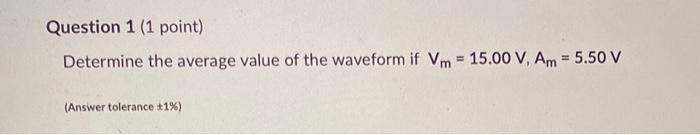 Solved For the waveform shown in Figure 1 , consider | Chegg.com