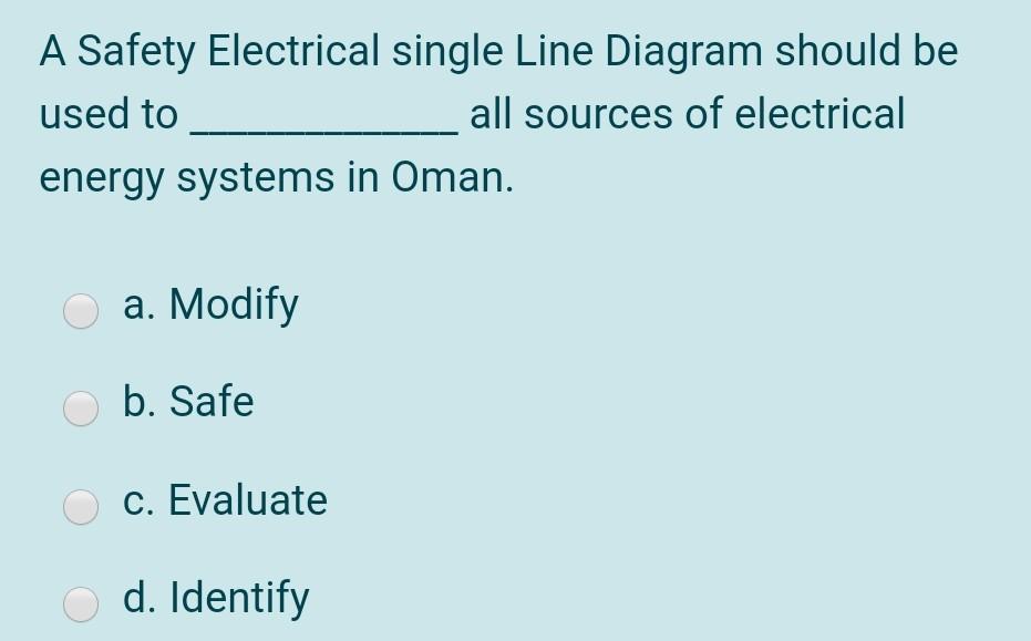 Solved A Safety Electrical single Line Diagram should be | Chegg.com