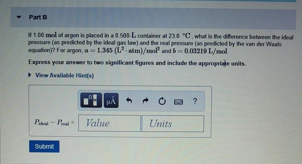 Solved Review Constants Periodic Table Part A The ideal gas | Chegg.com