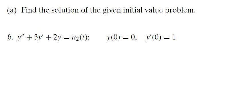 Solved Find The Solution Of The Given Initial Value Problem