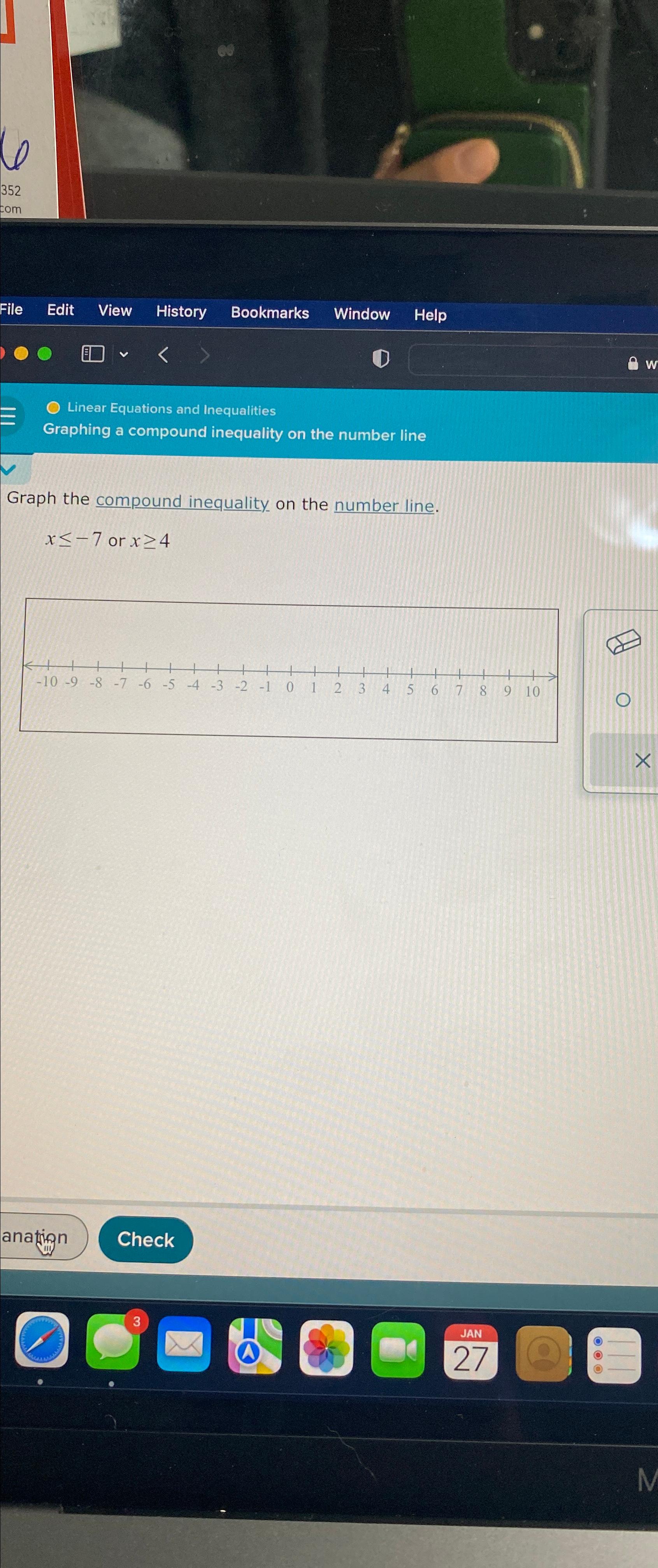 graph compound inequalities on a number line calculator