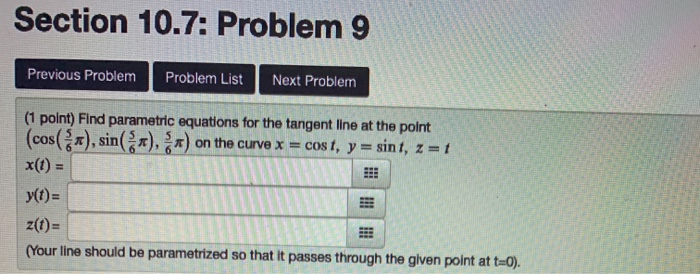 Solved Section 10.7: Problem 9 Previous Problem Problem List | Chegg.com