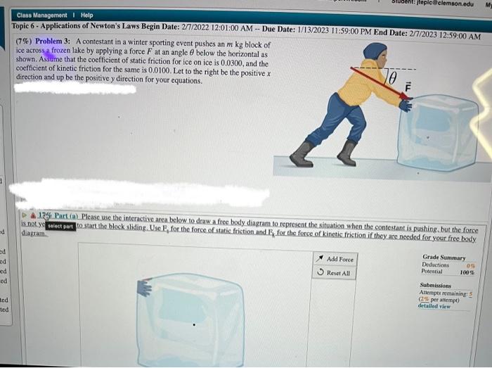 Solved (7\) Problem 3 A contestant in a winter sporting