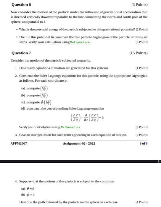 Solved - Read all the instructions and questions carefully. | Chegg.com