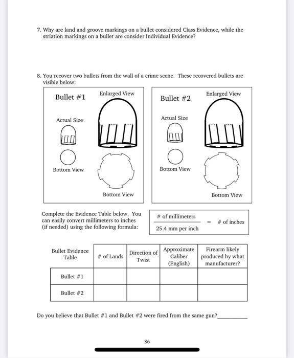 Solved QUESTIONS - FIREARMS AND BALLISTICS - PARTI: BULLETS