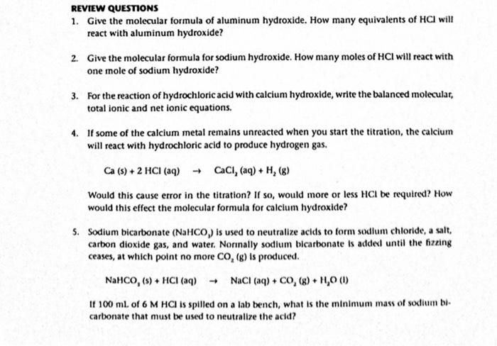 Solved REVIEW QUESTIONS 1. Give the molecular formula of | Chegg.com