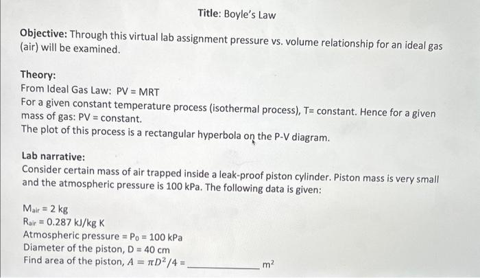 lab boyle's law assignment reflect on the lab