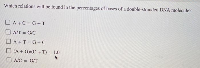 Solved Which Relations Will Be Found In The Percentages O Chegg Com