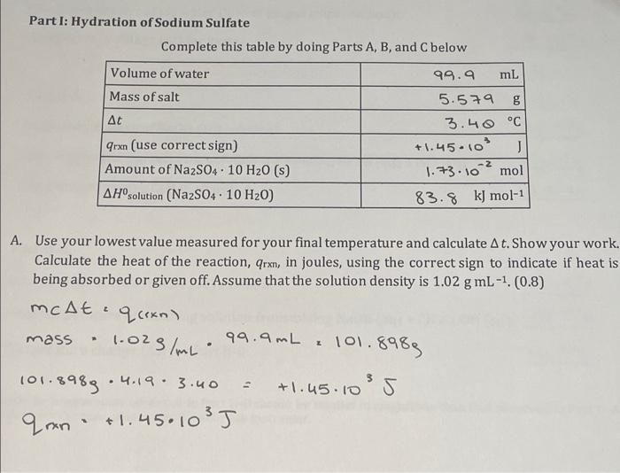Solved how do i calculate the experimental value for change